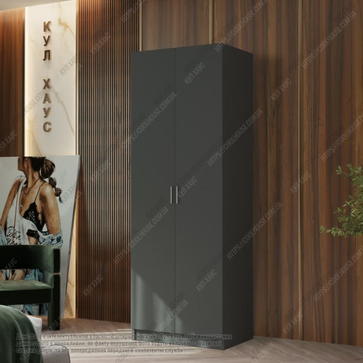 Шкаф 800 2Д (полки) Серый графит №58681