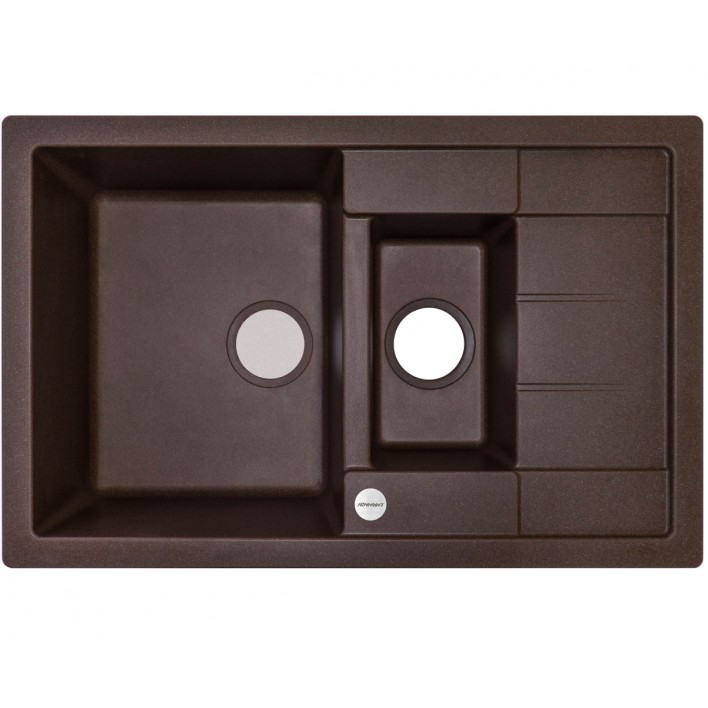 Купити Кухонна гранітна мийка ADAMANT ANILA PLUS 780X500X200 05 S в кольорі коричневий з сифоном - Адамант 