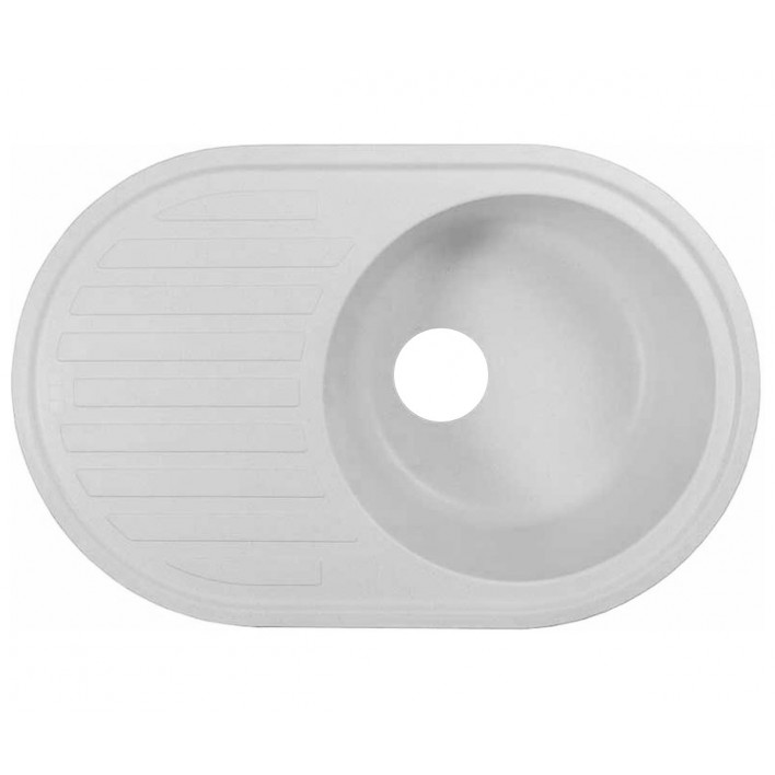 Купити Овальна мийка ADAMANT ELLIPSIS 770X500X200 01 в кольорі білий без сифона - Адамант 