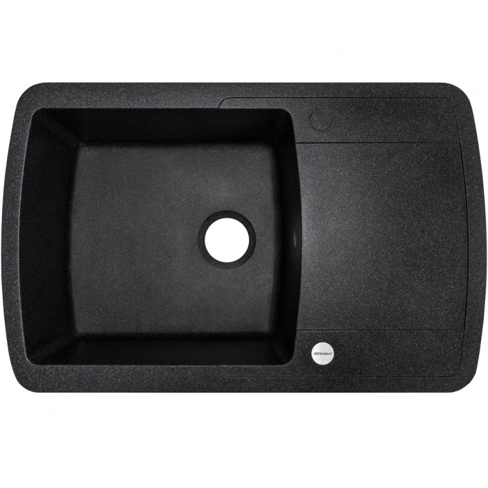 Мойка гранитная ADAMANT OPTIMAKS 780X500X200 03 S в цвете черный с сифоном