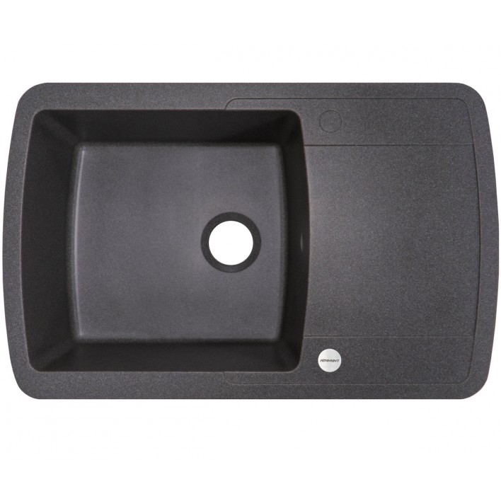 Мийка гранітна ADAMANT OPTIMAKS 780X500X200 04 S в кольорі темно сірий з сифоном