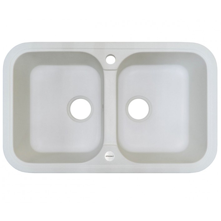 Купити Подвійна кухонна мийка ADAMANT TWINS 770X470X190 01 в кольорі білий без сифона - Адамант в Миколаєві