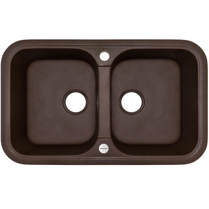 Подвійна кухонна мийка ADAMANT TWINS 770X470X190 05 в кольорі коричневий без сифона