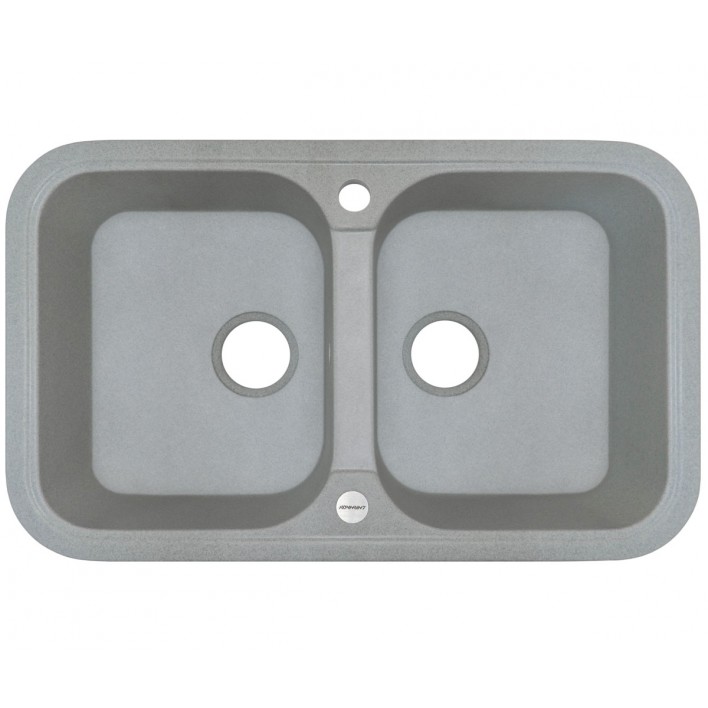 Подвійна кухонна мийка ADAMANT TWINS 770X470X190 09 в кольорі світло сірий без сифона