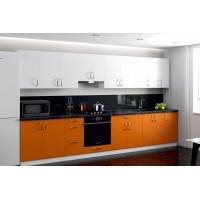 Кухня Стелла вариант 16 в цвете luxe naranja, luxe blanco