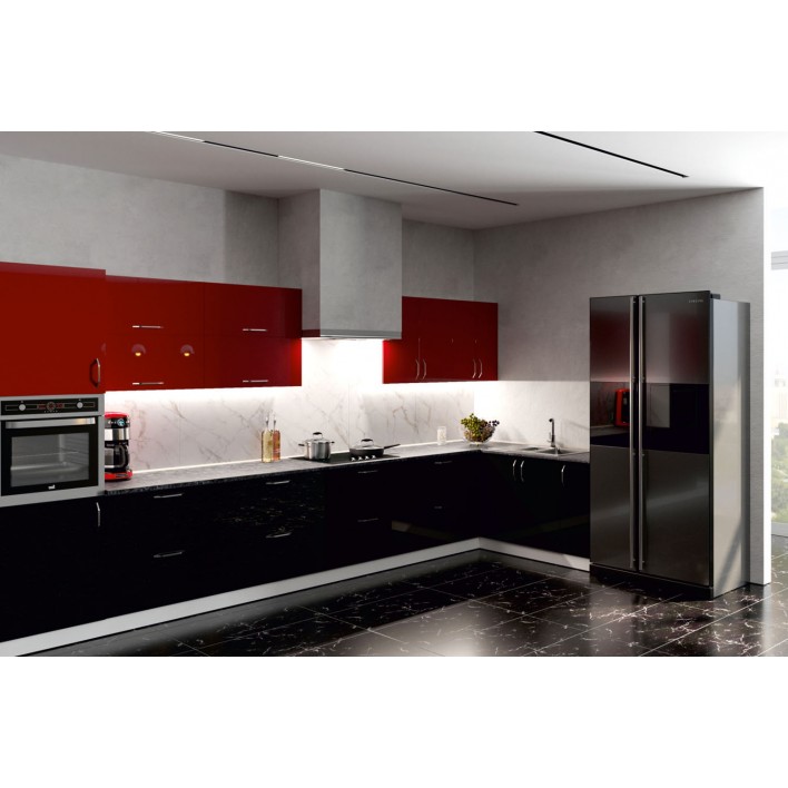 Купити Кухня Стелла варіант 17 у кольорі luxe negro, luxe burdeus - Фенікс 