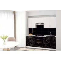 Кухня Стелла варіант 19 у кольорі luxe oriental black br,zenit blanco sm