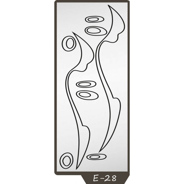  Купити Піскоструминний малюнок на 1 двері малюнок E-28 - Фенікс 