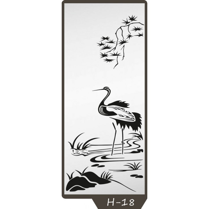 Піскоструминний малюнок на 1 двері малюнок H-18
