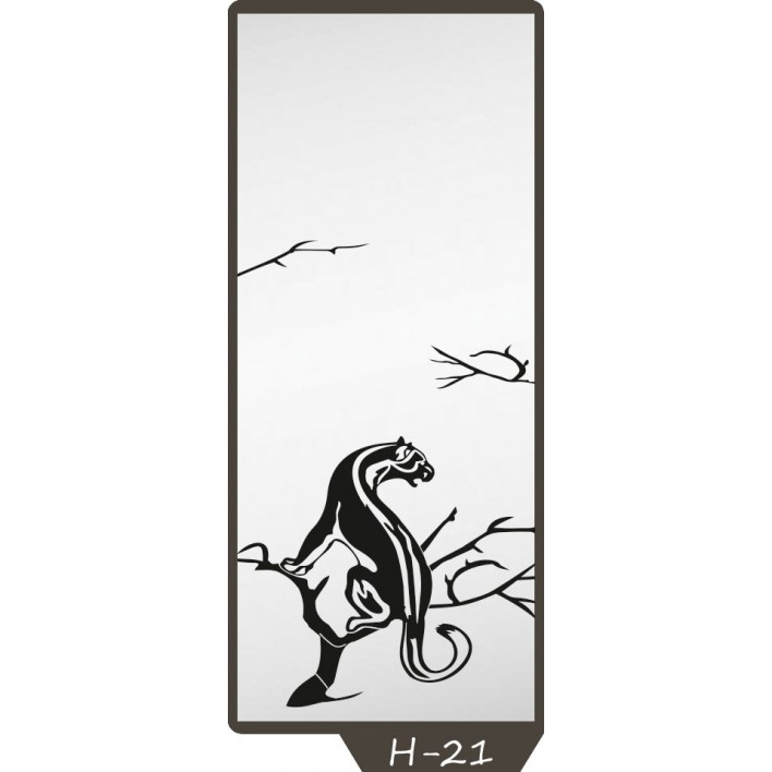  Пескоструйный рисунок на 1 дверь рисунок H-21 - Феникс 