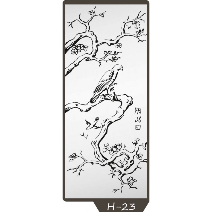 Купити Піскоструминний малюнок на 1 двері малюнок H-23 - Фенікс в Харкові