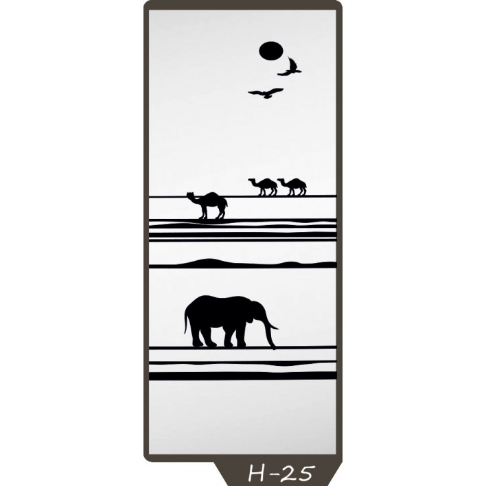 Пескоструйный рисунок на 1 дверь рисунок H-25 - Феникс 