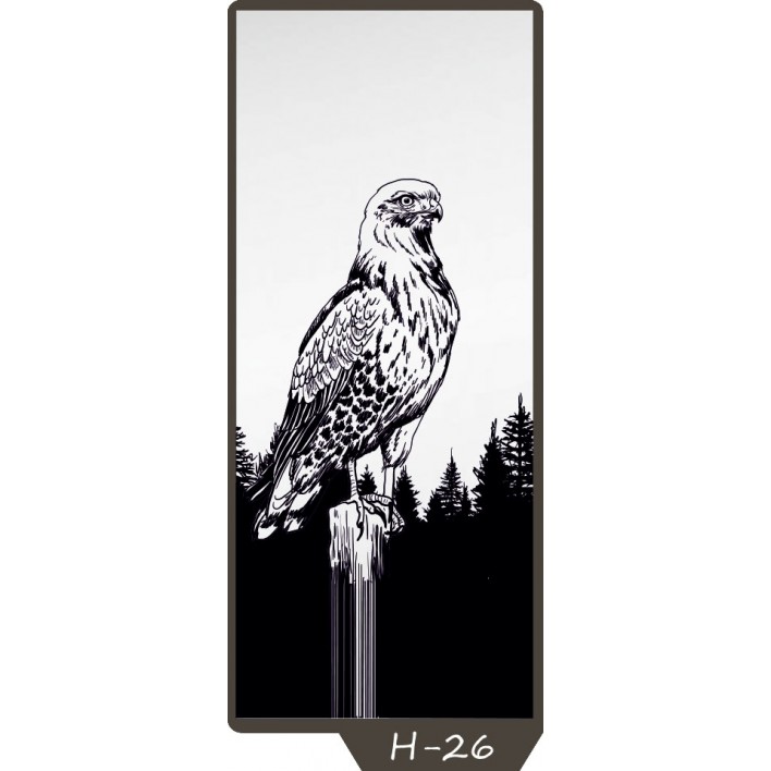 Купить Пескоструйный рисунок на 1 дверь рисунок H-26 - Феникс в Херсоне