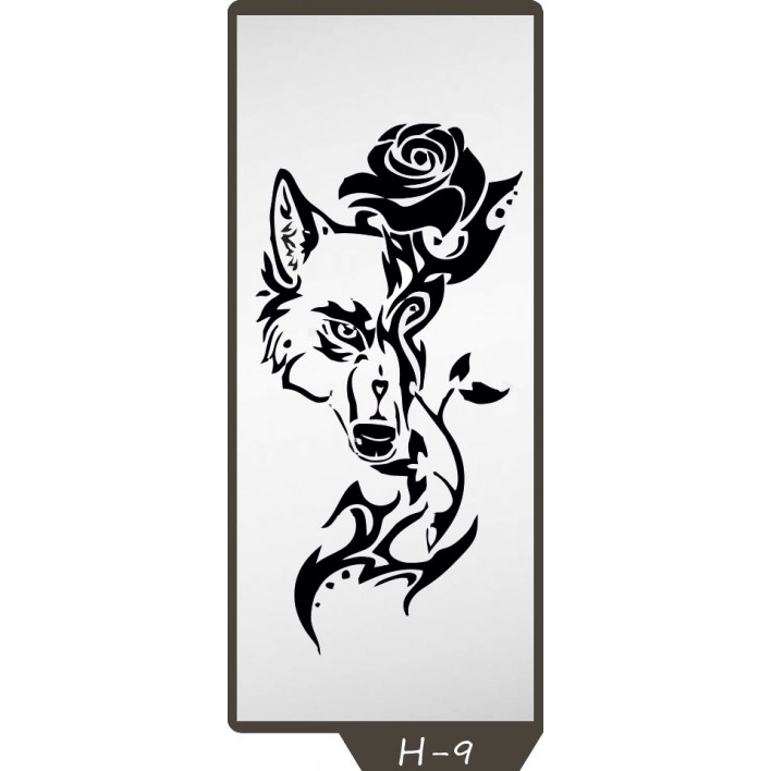  Пескоструйный рисунок на 1 дверь рисунок H-9 - Феникс 