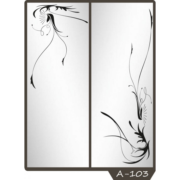 Пескоструйный рисунок на 2 двери рисунок A-103 - Феникс 