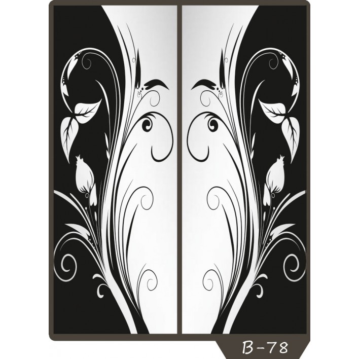 Пескоструйный рисунок на 2 двери рисунок B-78