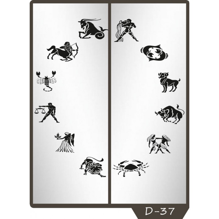 Купити Піскоструминний малюнок на 2 двері малюнок D-37 - Фенікс в Харкові