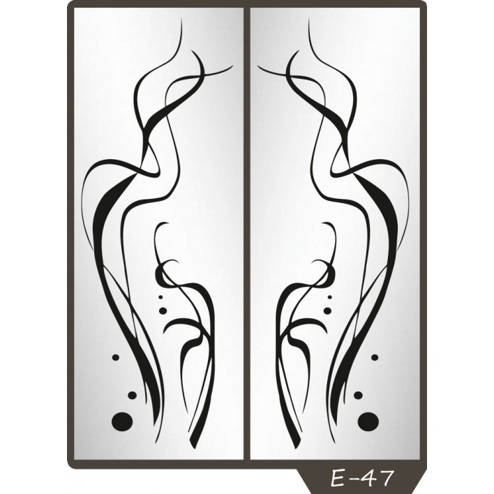 Купить Пескоструйный рисунок на 2 двери рисунок E-47 - Феникс в Виннице