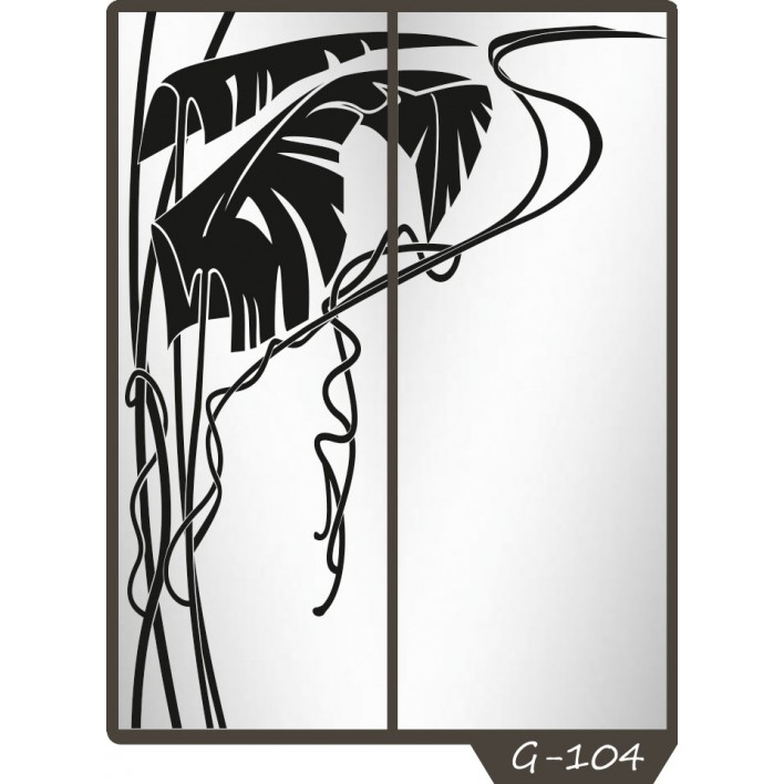 Пескоструйный рисунок на 2 двери рисунок G-104 - Феникс 