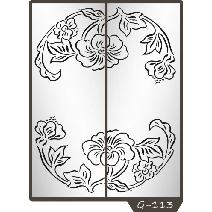 Пескоструйный рисунок на 2 двери рисунок G-113 - Феникс 