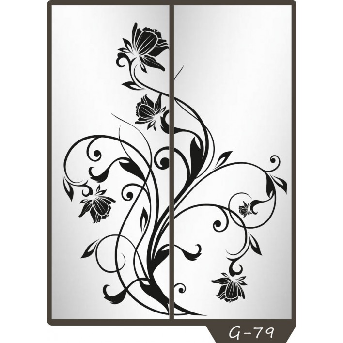 Купити Піскоструминний малюнок на 2 двері малюнок G-79 - Фенікс в Житомирі