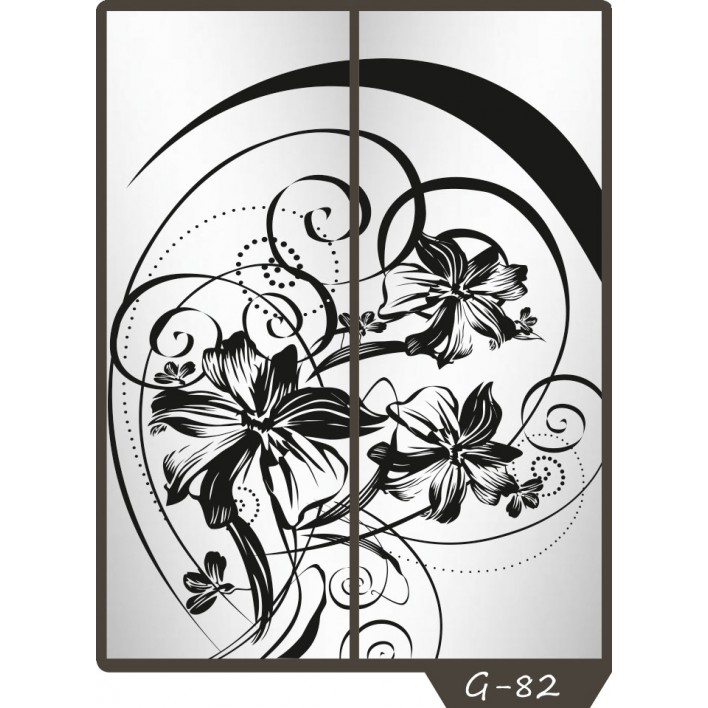 Пескоструйный рисунок на 2 двери рисунок G-82 - Феникс 