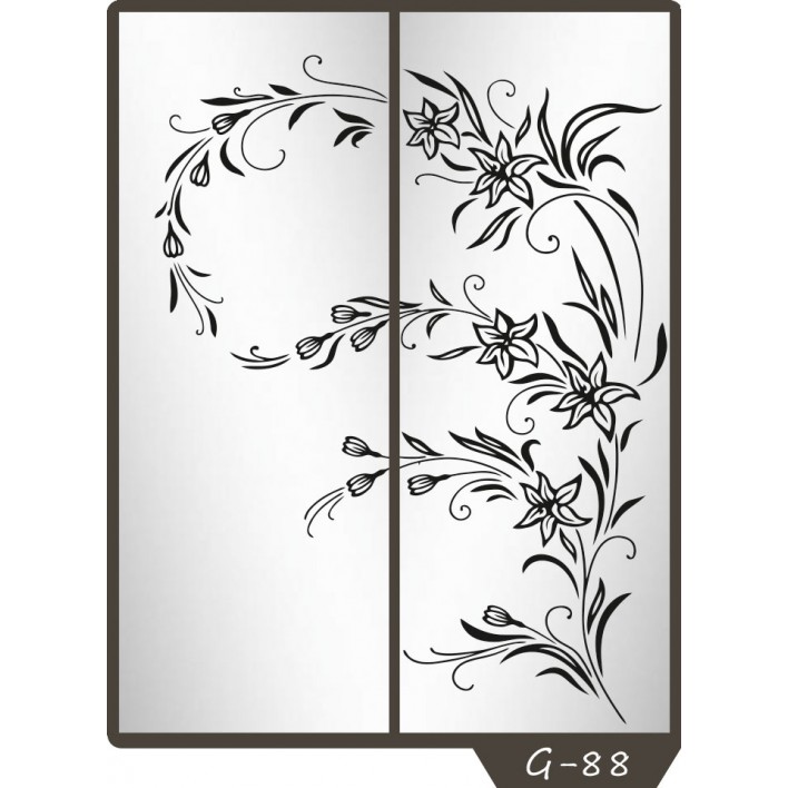 Пескоструйный рисунок на 2 двери рисунок G-88-2