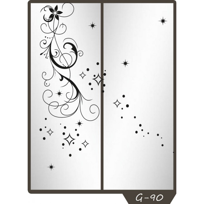 Пескоструйный рисунок на 2 двери рисунок G-90 - Феникс 