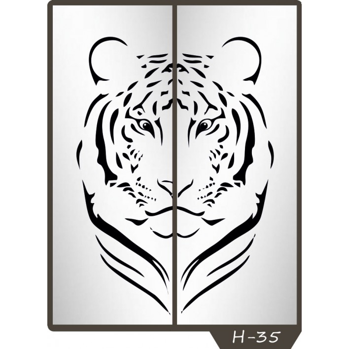 Пескоструйный рисунок на 2 двери рисунок H-35 - Феникс 