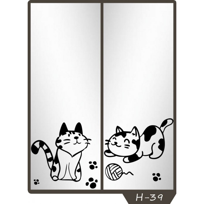 Купити Піскоструминний малюнок на 2 двері малюнок H-39 - Фенікс в Херсоні