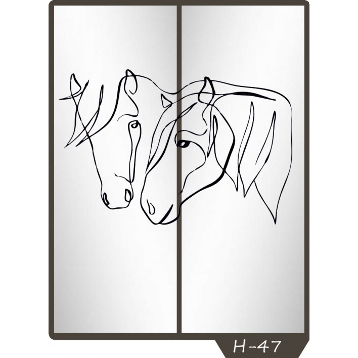 Пескоструйный рисунок на 2 двери рисунок H-47 - Феникс 