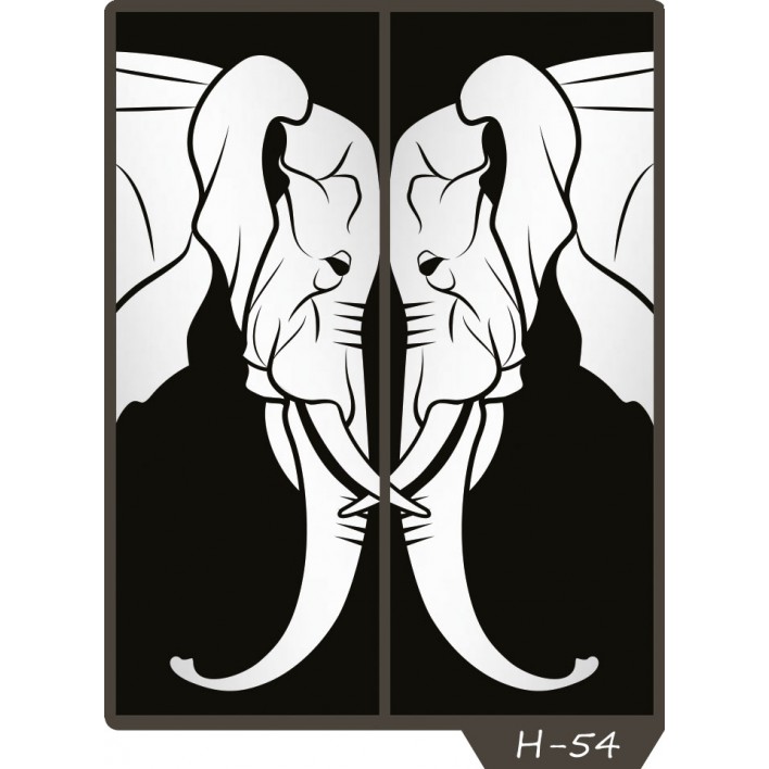 Купити Піскоструминний малюнок на 2 двері малюнок H-54 - Фенікс в Харкові