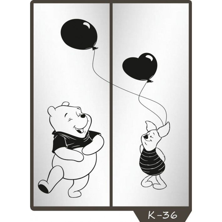 Купить Пескоструйный рисунок на 2 двери рисунок K-36 - Феникс в Виннице