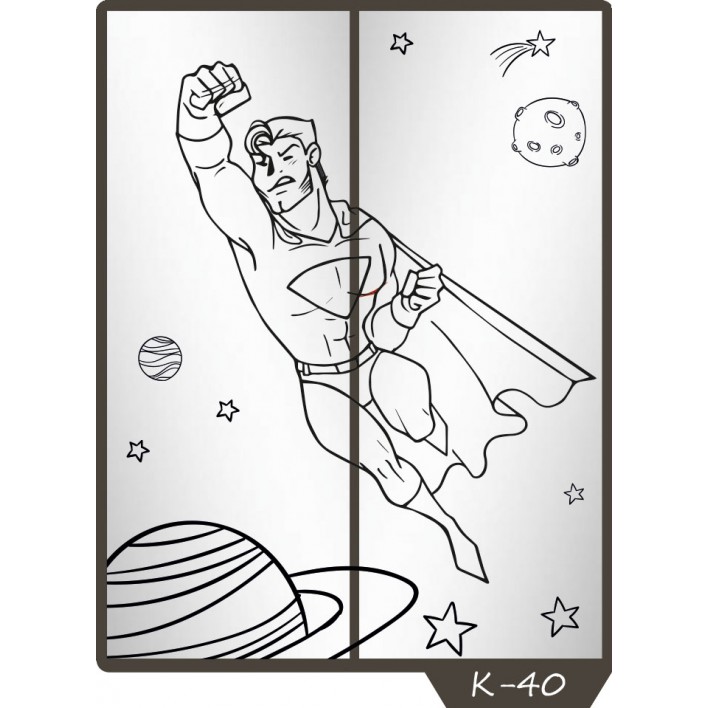 Пескоструйный рисунок на 2 двери рисунок K-40 - Феникс 