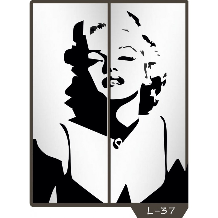 Купить Пескоструйный рисунок на 2 двери рисунок L-37 - Феникс в Житомире