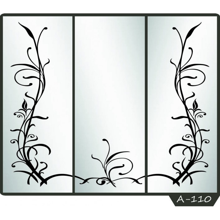 Пескоструйный рисунок на 3 двери рисунок A-110