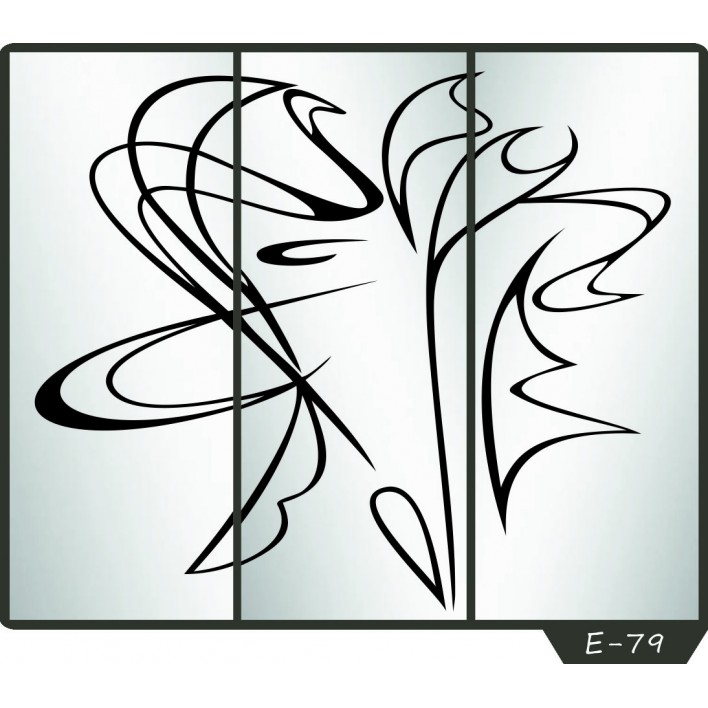 Купити Піскоструминний малюнок на 3 двері малюнок E-79 - Фенікс в Харкові