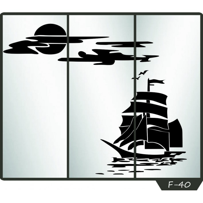 Купити Піскоструминний малюнок на 3 двері малюнок F-40 - Фенікс в Дніпрі