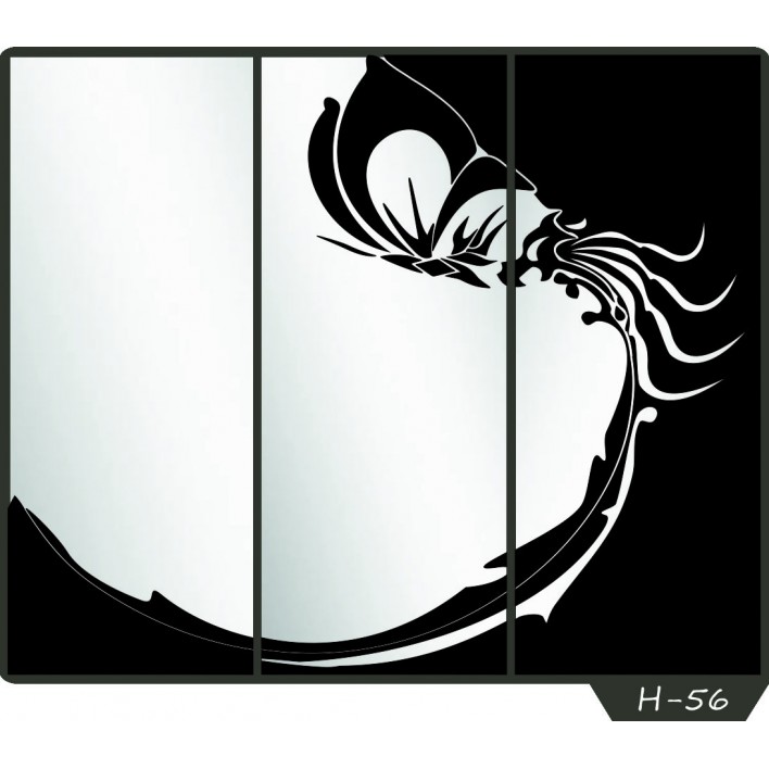 Піскоструминний малюнок на 3 двері малюнок H-56