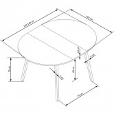 Стіл обідній ROIS (білий) та стільці CLARION (4 шт)