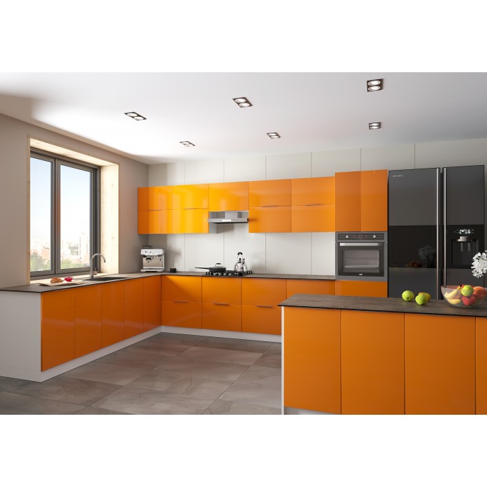  Кухня Стелла Вариант 3 в цвете luxe naranja - Феникс 