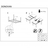  Стол обеденный DONOVAN и стулья TOLEDO 2 (4 шт) - Halmar 