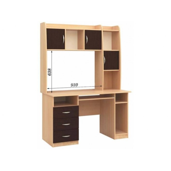  Стол письменный/компьютерный с надстройкой  СПК-03+Н-16 - РТВ-Мебель 
