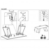  Стол обеденный CALGARY и стулья K280 (4 шт) - Halmar 