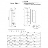 Витрина LIMA W-1 HALMAR (белый/сонома)