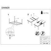Купити Стіл обідній DINNER 120/158 HALMAR (білий) - Halmar 