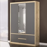 Шкаф Доминика 3Д2Ш артисан/серый - Мебель Сервис 
