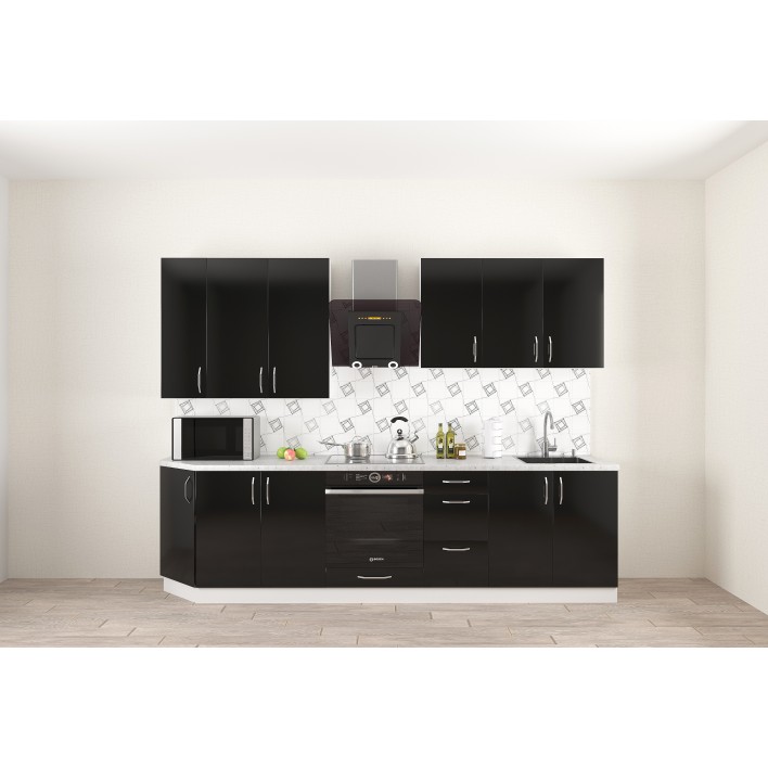  Кухня Стелла вариант 6 в цвете luxe negro - Феникс 