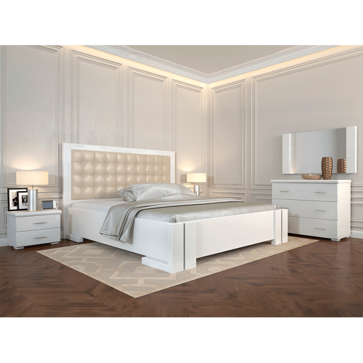 Купити Ліжко Амбер 180х200 Бук - Білий Квадрат - ARBOR в Житомирі