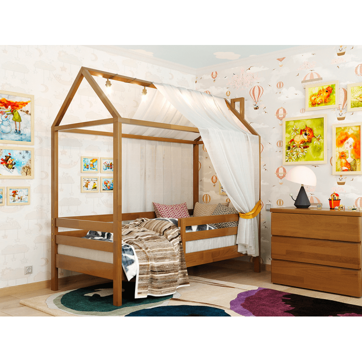 Купити Дитяче ліжко Хатинка Джеррі 80х190 Бук - горіх - ARBOR у Вінниці